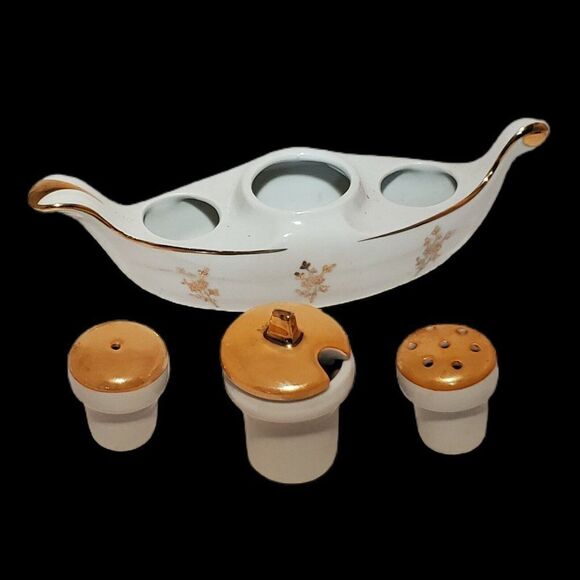 Modele Depose Salt Pepper Shaker Condiment Boat Eiffel Tower Vintage Made France - Picture 6 of 7